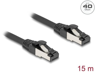 Delock RJ45 Network Cable Cat.8.1 S/FTP 15 m up to 40 Gbps black