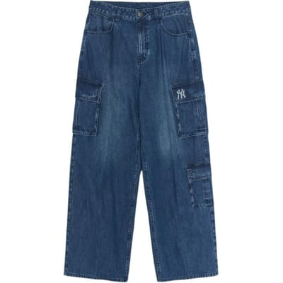 Jean ample à poche avec logo MLB pour homme bas 3LDPB0554-50INS XXL gray