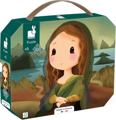 Puzzel 100 Stukjes Leonardo da Vinci voor Kinderen vanaf 6 Jaar - FSC-gecertificeerd - Educatief Speelgoed voor Geduld en Behendigheid - Handige Koffer met Handvat en Sjabloon Poster