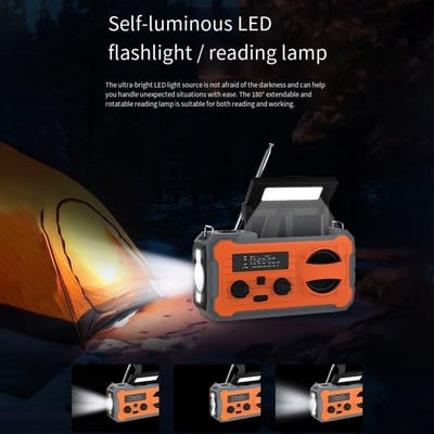 Solar Hand Crank Radio met 4000mAh Batterij voor Buiten