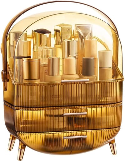 Make-up Organizer voor Huidverzorging, Cosmetica Display Case met Stofvrije Deksel, Draagbaar en Waterdicht voor Badkameropslag en Organisatie