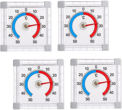 Set van 4 Zelfklevende Buiten Thermometers, Weerbestendig