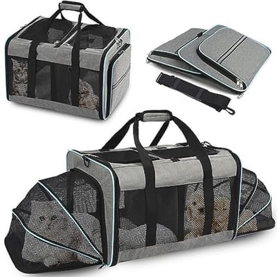 2-in-1 Draagbare Katten- en Hondendraagtas voor Reizen en Wandelen - Ademend en Comfortabel