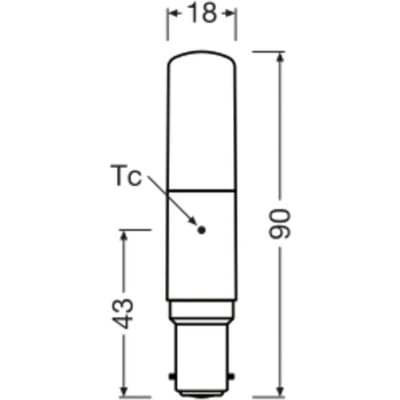 OSRAM HOMELIGHTING 4099854266799 LED-lamp Energielabel E (A - G) B15d Batterij 8 W = 75 W Warmwit (Ø x h) 18 mm x 90 mm Dimbaar 1 stuk(s)