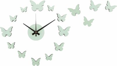 Karlsson Wandklok Diy Butterfly - Groen - Ø35cm - Wandklok Scandinavisch