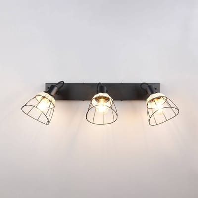 Reality Leuchten Plafondlamp Jerome, lengte 62 cm, 3-lamps, matzwart metaal