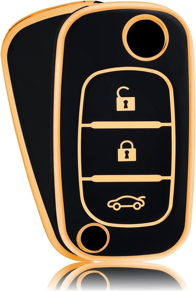 Auto Sleutelhoes voor Renault - Sleutelbescherming, Sleutelhanger en Sleutelcover voor Clio, Twingo, Kangoo, Espace, Laguna, Trafic, Master, Wind, Megane en Scenic met 3 Knoppen