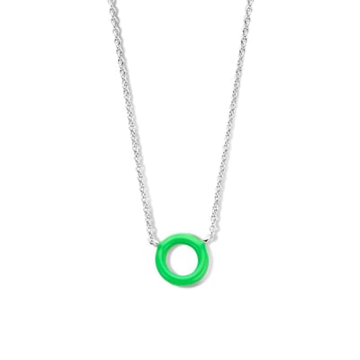 zilver gerhodineerd collier emaille 40 + 4 cm 1336593