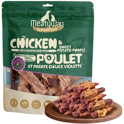 MeatyWay Duck Jerky Tenders hondensnacks van malse eendenborst, eiwitrijk, vetarm, 100% natuurlijke, graanvrije snacks, gemakkelijk verteerbare snacks