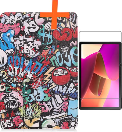 Hoesje - Geschikt voor Lenovo Tab M10 (3e / 3rd generatie) - Met Screenprotector - Trifold Bookcase - Hard Cover - Hardcover Book Case - Tablet Hoes - Graffity