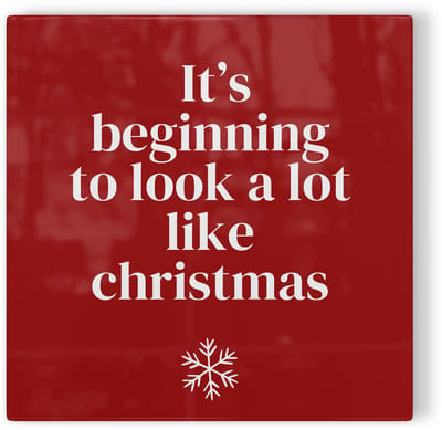 Tegeltje Kerst: It's beginning to look a lot like Christmas - rood