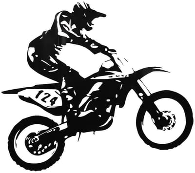 Dailygoody - Zwarte PVC Muursticker - Motor Racing Decoratie - Verwijderbaar - Grootte 50 x 60 cm - Thuis Kamer Decor - Geschikt voor Motorsportsfans