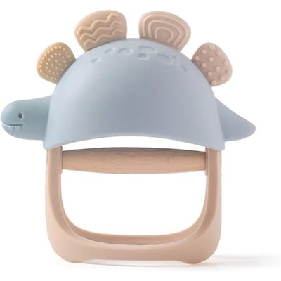 Baby Siliconen Bijtring Dinosaurus Siliconen Handschoenen Babyverzorgingsartikelen 0 12 Maanden Tandverzorging Siliconen Rammelaar Speelgoed Kauwgom Baby blauw
