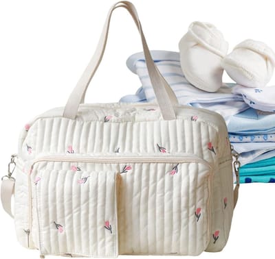 Luiertas Bloemenpatroon - Baby Verzorgingstas - Alles Meenemen - Geïntegreerde Organizer - 42 x 28 x 8 cm - Multicolor