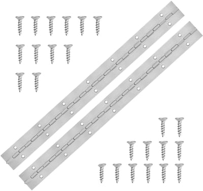 Dailygoods- Pianoscharnier Roestvrij Staal 304 - 2 Stuks - Heavy Duty - Opvouwbaar - Scharnier Reparatie Plaat - 35x3x0.1cm