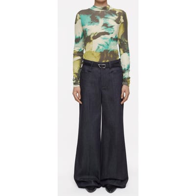 Closed Mock Neck Longsleeve T-shirts Primary Yellow Size: L | Long-Sleeved Tops Outlet | Dames | Groen