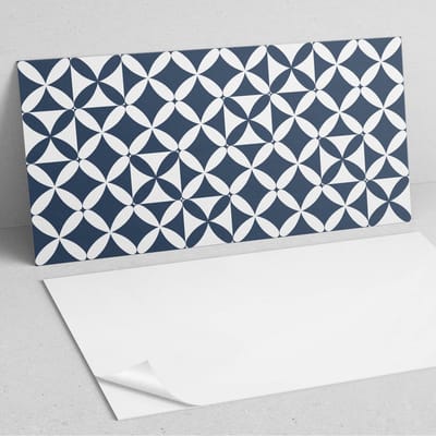 Coloray Wandpanelen Zelfklevend - Geometrisch bloemenpatroon PVC Wandpaneel - 100 cm x 50 cm - Marine Wandbekleding Zelfklevend - 1 stuk - Mozaïeken Wandpanelen Zelfklevend - Keuken Wandpanelen - Wandpanelen Badkamer