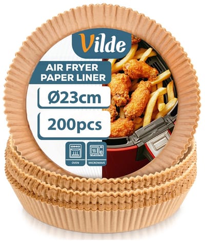 Airfryer Bakje zonder Olie Papier Rond 23 cm 200 stuks - Vorm voor Luchtfriteuse - Frituurmandje - Bakpapier - Accessoires