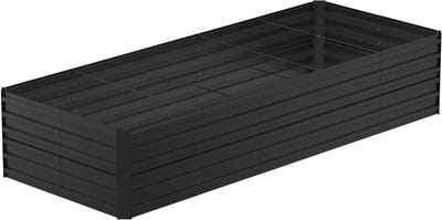 ACXIN Verhoogde Moestuinbak Metaal - Gegalvaniseerd Staal Roestvrij - 2160L 300x120x58cm Zwart