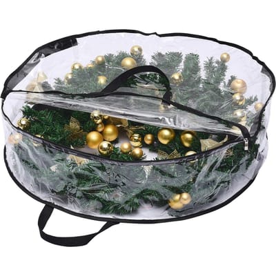 Krans Opbergtas Grote Capaciteit Versterkte Decoratieve Krans Opbergtas Opbergcontainer Type 2 black