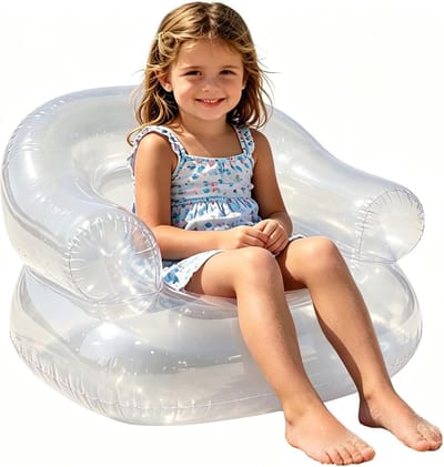 Opblaasbare Kinderstoel - Zitje Bank - Buiten Spelen - Waterdicht PVC Materiaal - 50x40cm - Transparant