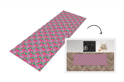 Keukenloper - Loper keuken - Hert - Patroon - Paars - 150x50 cm - Keukenloper vinyl
