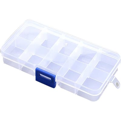 10/15/24 Vakken Opbergdoos Transparant Verstelbaar Items Organizer Container(10 Roosters) white