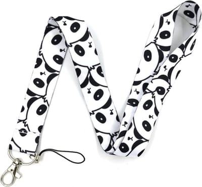 Travel Cords - Keycord Panda - stevig lanyard - sleutelhanger - sleutelkoord - met telefoonkoord - sleutels