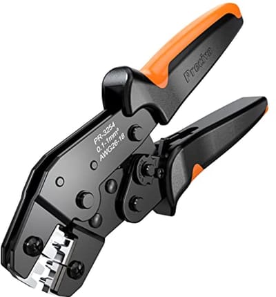 Ergonomische Ratel Krimptang voor Diverse Connectoren - 0,1-1,0 mm²