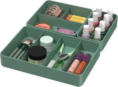 3-pack ladeorganizer voor make-up borstels en verzorging - stapelbare vakindeling