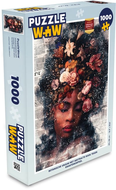 Puzzel Vrouw - Verf - Bloemen - Legpuzzel - Puzzel 1000 stukjes volwassenen