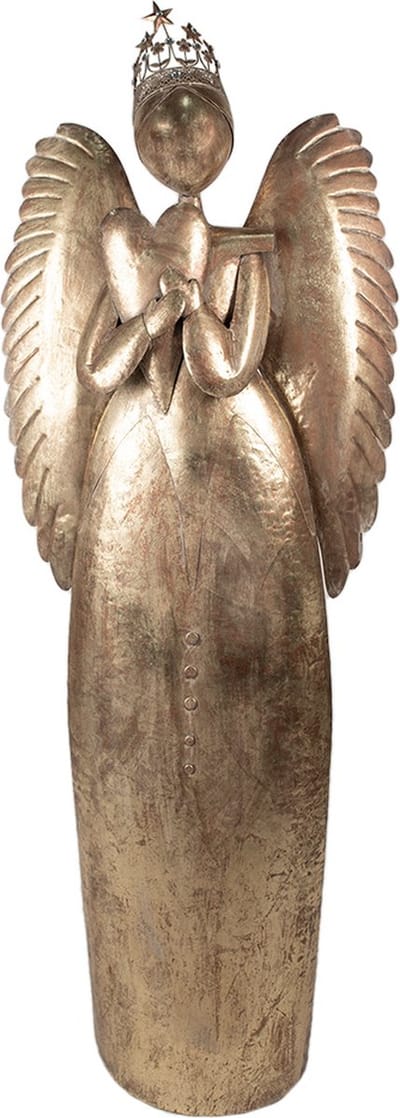 Clayre & Eef Kerstdecoratie Engel 74x31x204 cm Goudkleurig Metaal