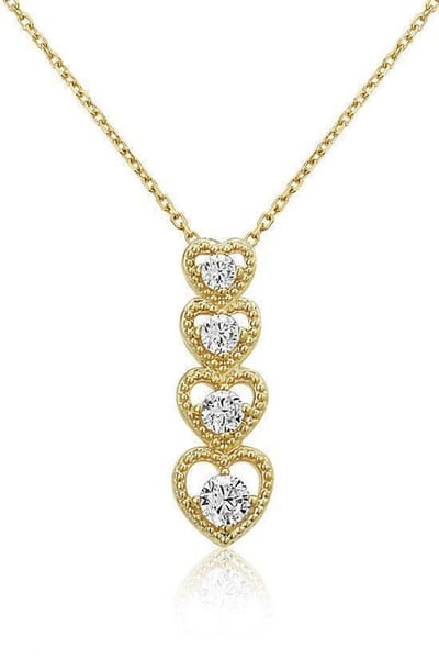Montebello Ketting Melhania - 925 Zilver Verguld - Hartjes - 6x19mm - 45cm