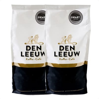 Den Leeuw Koffie - Swart - Koffiebonen - Compatibel met Koffiezetapparaten en Espressomachines - Donker Gebrande Arabica en Robusta - 2 KG