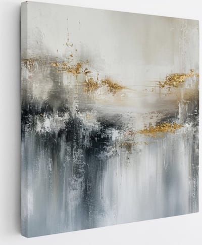 Saammp Canvas Schilderij - Neutrale kleuren - Abstract - 20x20 - Foto op canvas - Wanddecoratie - Muurdecoratie Woonkamer - Slaapkamer decoratie - Canvas Print