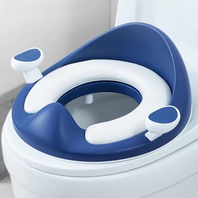 Kinder Potty Seat - Toilet Trainer - Zindelijkheidstraining - Met Handvatten Rugleuning - Universele Pasvorm - Felblauw