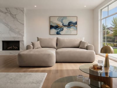 Hoekbank met Slaapfunctie 246 x 145 cm – L-Vorm Slaapbank met Bedlade – Universele Hoek Links/Rechts – 3-Zits Sofa met Opbergruimte – grijis – Pauwhome
