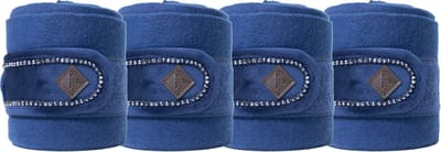 Kentucky Horsewear - Polar fleece bandages velvet pearls marine