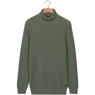Baileys Trui Rollneck Mouliné Rib Structure Misty Green / male