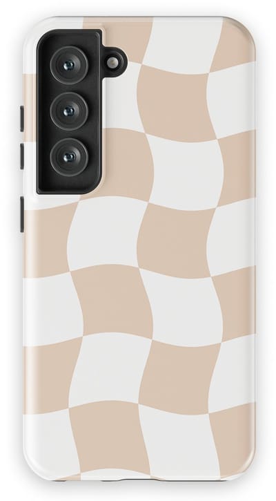 Checkered Warp Hoesje Samsung Galaxy S23 | Geschikt Voor Mag | Uniek Design Hoesje | Beschermhoes Samsung Galaxy S23 Linen Grid
