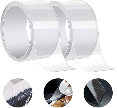 2 Stuks PVC Zelfklevende Bad- en Wandafsluitstrip 5cm×3m, Waterdichte Kit tegen Schimmel met Acryl Lijm (Transparant)