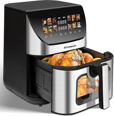 XXL Heteluchtfriteuse met Kijkvenster en LED-Display, 9 Liter