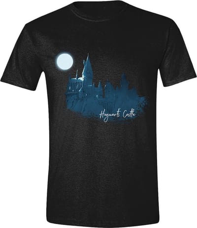 PCMerch Harry Potter - Moon Hogwarts Castle Painted Heren Tshirt - L - Zwart