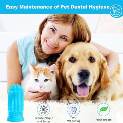 Famanu – Set van 10 Vingertandenborstels voor Huisdieren – Siliconen Tandenborstelset voor Honden en Katten