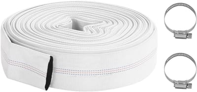 Brandslang PVC - Waterafvoer slang - Tuin bewateren - Versterkte polyester draden - 20 meter 2 inch - Wit