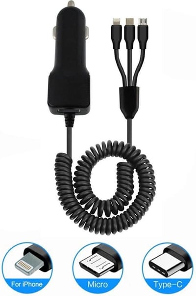 BSTNL – USB C auto oplader – 4 aansluitingen