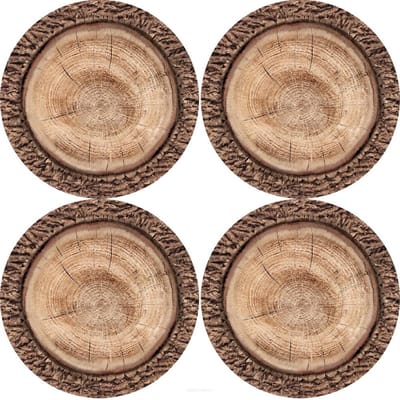 Bertoni - Placemats / tafelmatten set van 4 stuks - Rond - 33 cm, Robina- Bruin