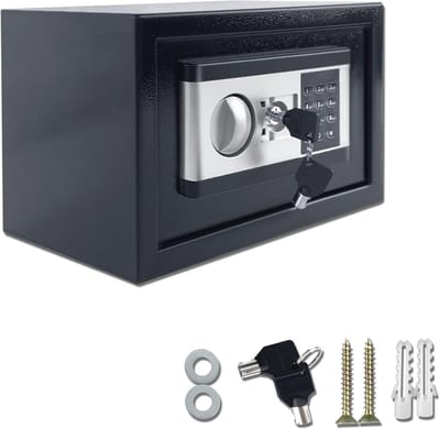 Elektronische kluis 34 l mini-meubelkluis met sleutel, wandmontage, wachtwoord en sleufveilig voor waardevolle spullen
