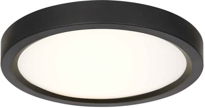 Zwarte Plafonnieres Luminix, Steinhauer, Ø29 cm, Dimbaar met 3 lichtstanden, Kunststof/metaal, Geschikt voor binnen, Modern design, IP44 geschikt voor vochtige ruimtes