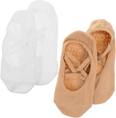 Yogasokken Dames - Danssokken Gripsokken - Pilates en Yoga - Antislip Siliconen Zolen - 2 Paar - Diverse Kleuren